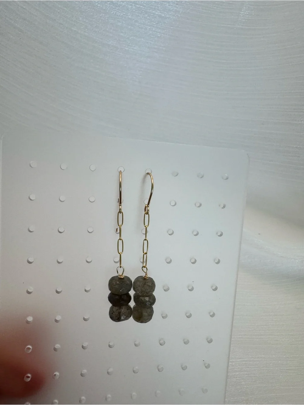 HK2418 Labradorite Gold Earrings